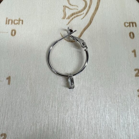 Earrings Silver Huggie Hoop / Crystal Charms Fashion Drop Dangle Earrings Baddie - Picture 7 of 11